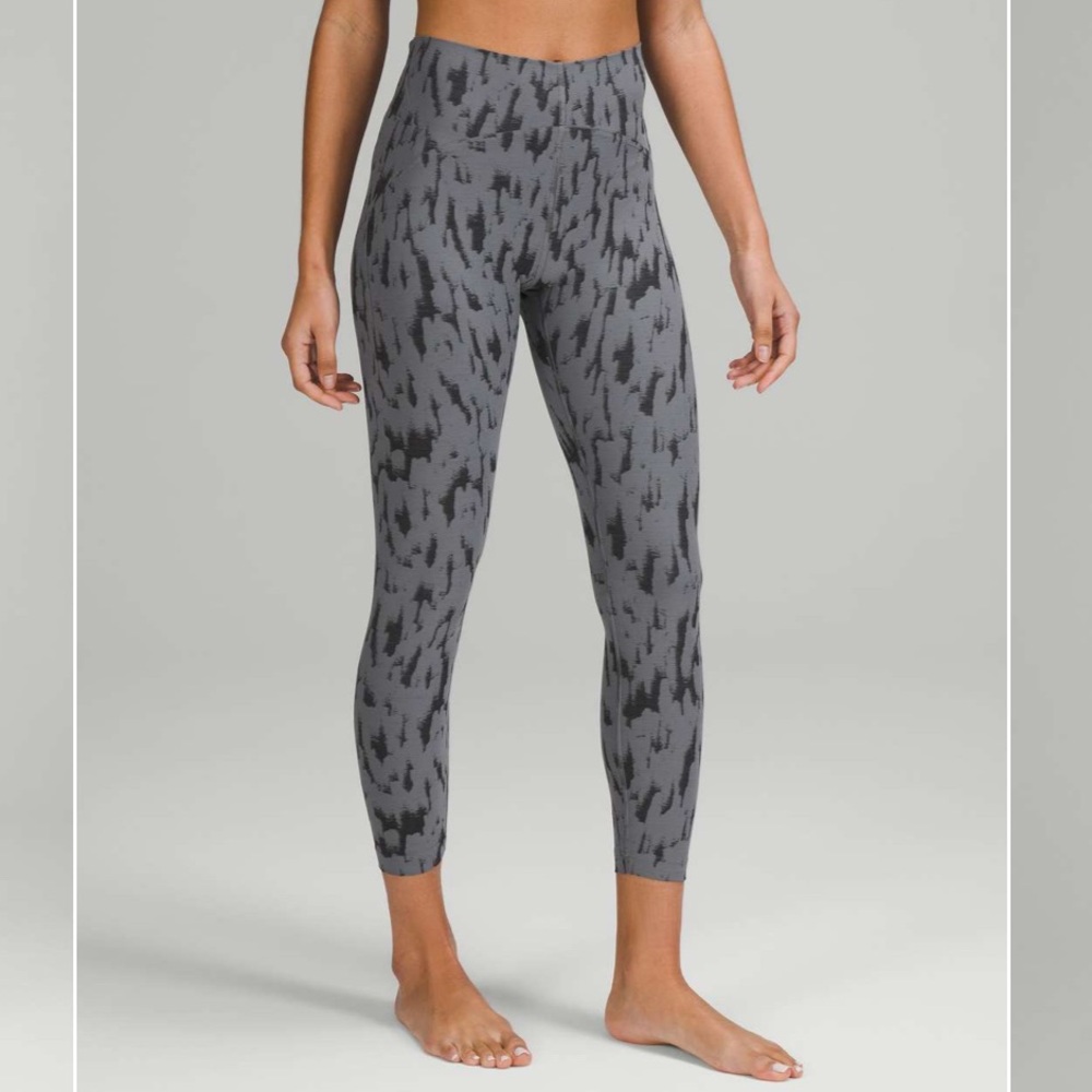 lululemon athletica Gray & Black High-Rise Patterned Leggings